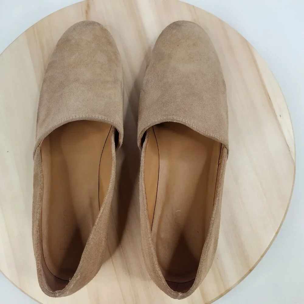 Franco Sarto Glow Beige Tan Suede Flats Women US 11M